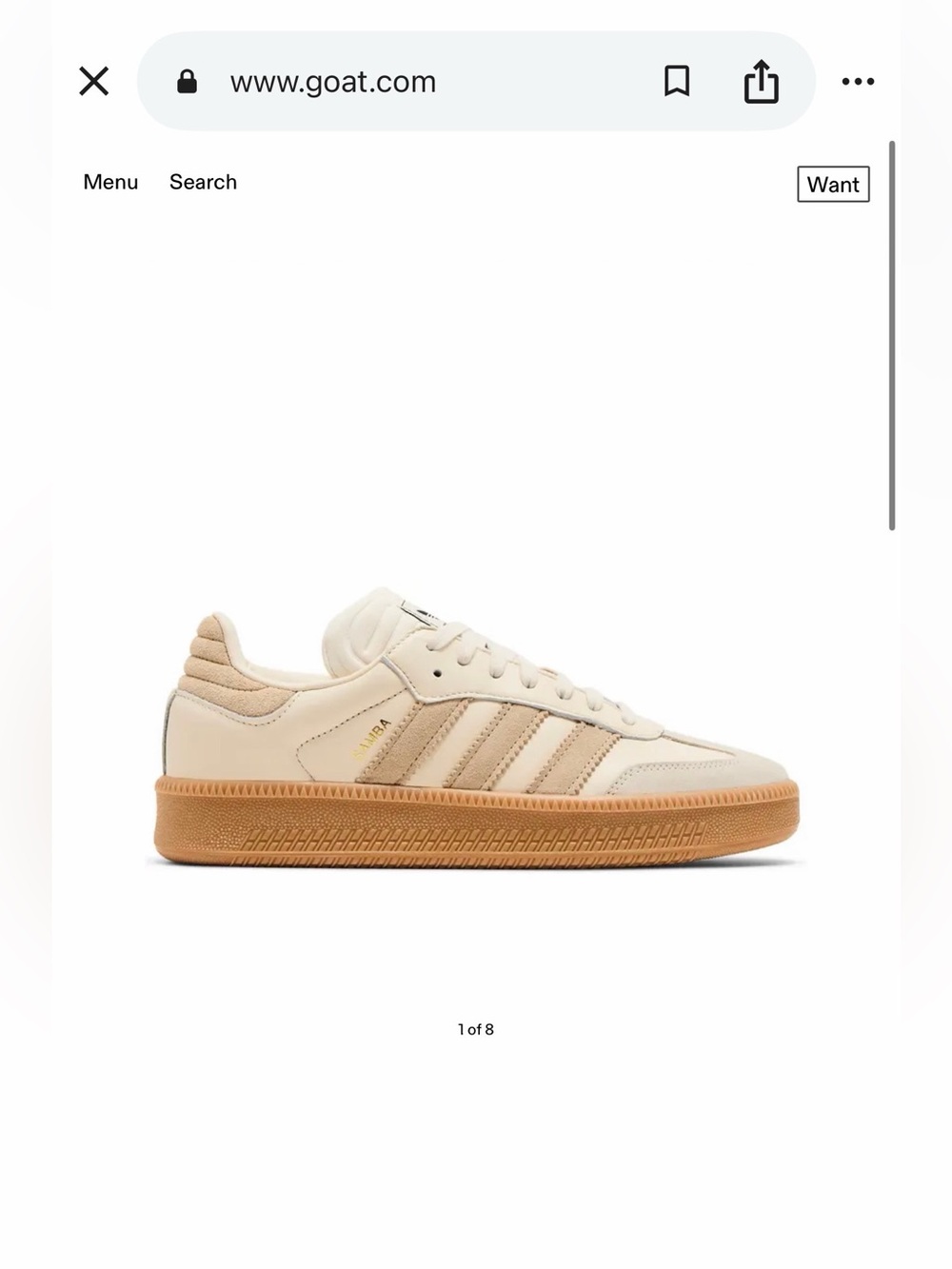 ADDIDAS Samba XLG 'Wonder White Beige'
Men’s 7.5 / women’s 9